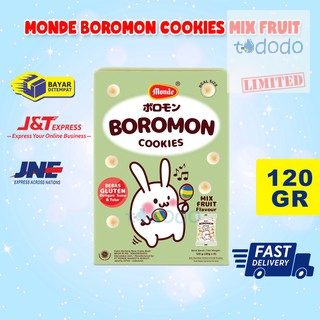 

Snack Bebas Gluten Monde Boromon Cookies Mix Fruits 120gram