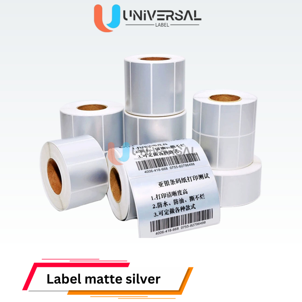 

Silver Pett 40 x 60 mm Label Matte Silver 1.000 pcs | Label Sticker Barcode Silver