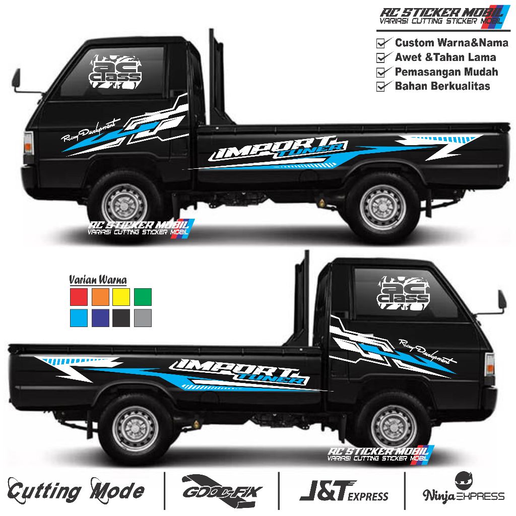 Cutting Stiker Mobil Pickup L300 Stiker Striping JET PICKUP L300 Stiker Mobil Pickup Mitsubishi L300