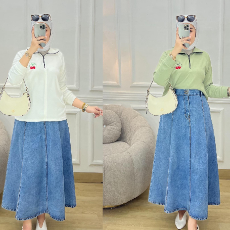 atasan wanita kaos knit rajut import risleting busui