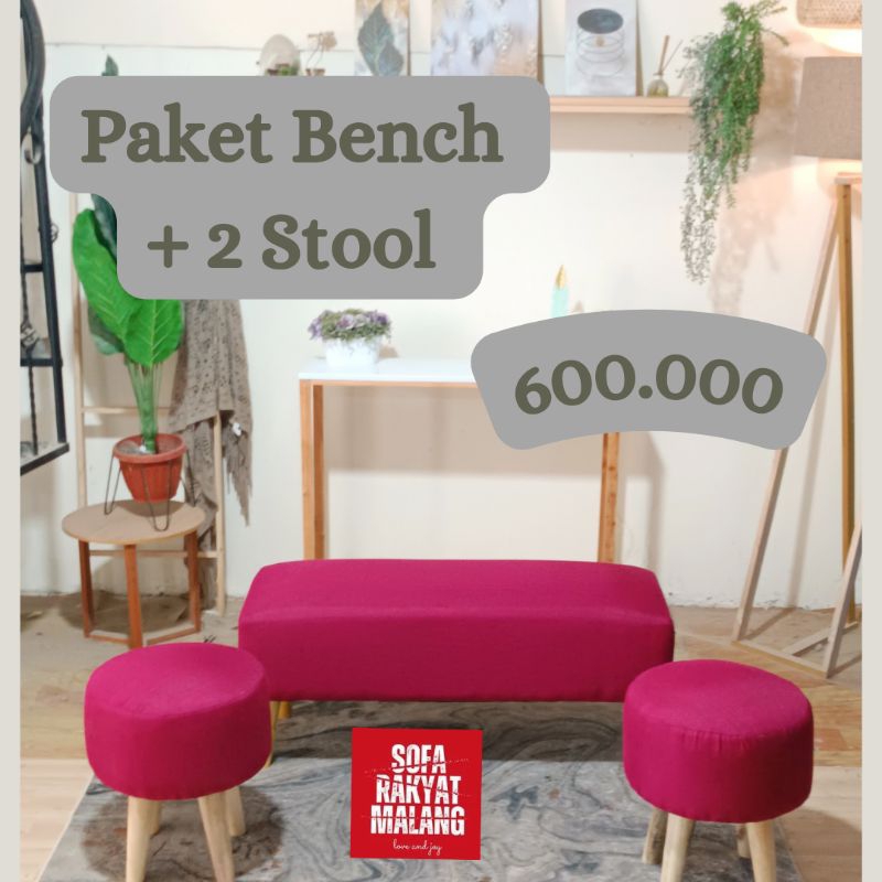 Sofa Set Paket Bench + 2 stool