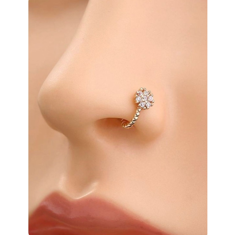 (GOLD) Anting Hidung Tanpa Tindik/ Nath anting Jepit / Aksesoris India