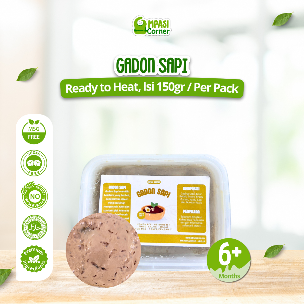 

MPASI Corner Gadon Daging Sapi Ready To Heat 6+Mo 150 gr