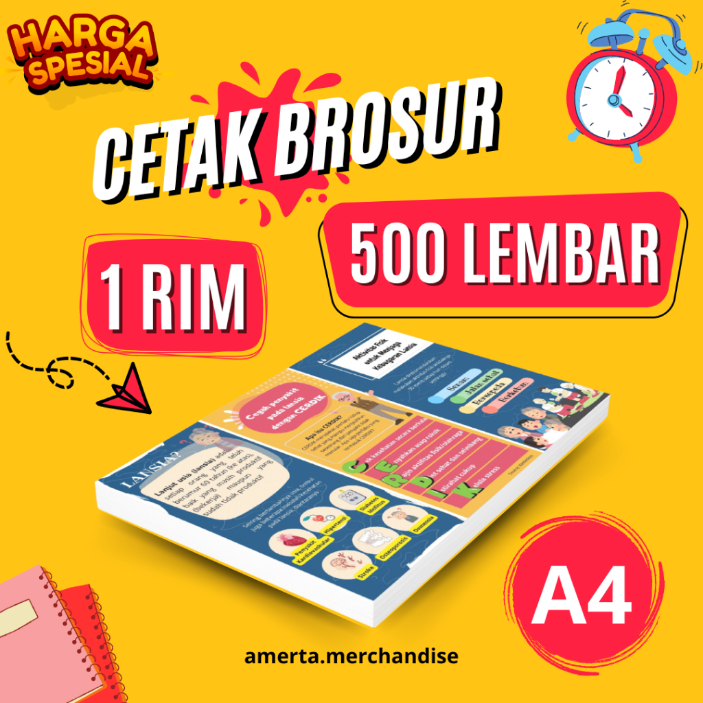 

(A4) Cetak Brosur 1 RIM - Pamflet - Flyer Murah - Grosir - Fullcolor - 1 RIM (500 Lembar)