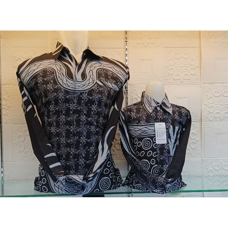 HITAM SILVER COUPLE AYAH DAN ANAK BATIK PREMIUM LAPIS FURING HERO