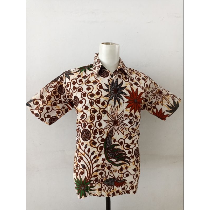 HEM BATIK POLYESTER PRIA KERJA MURAH KUALITAS PREMIUM - GMK819 (2B4E KB) ONLY SIZE M