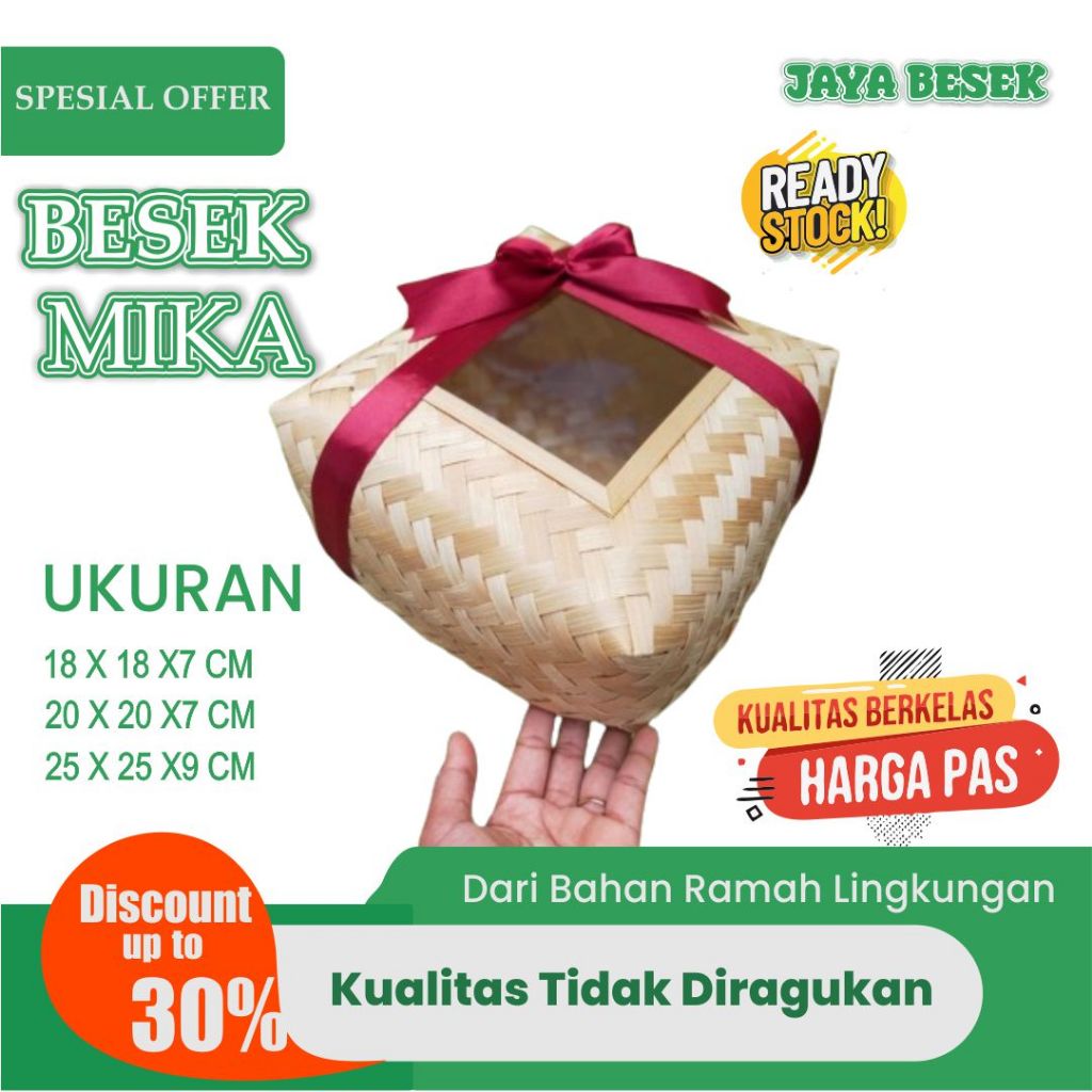 BESEK MIKA -BESEK MIKA -BOX SESERAHAN-HAMPERS LEBARAN-BOX NATAL-PARCEL NIKAHAN-DUS UNIK-PACKAGING