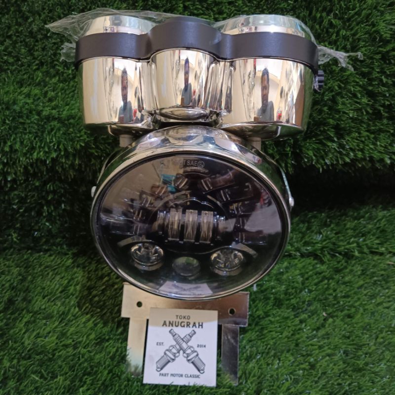 Lampu Daymaker 7 inch Ninja SS R Crom Set Spidometer Import PNP Shock Skok Ninja