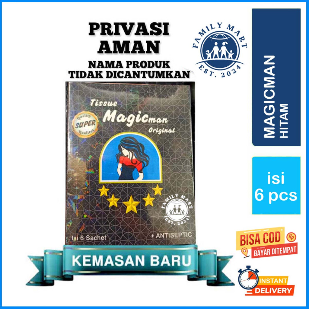 [1 PACK = 6 SACHET] [KEMENKES] Tissue Magic Man | Tisu Magic Man Original isi 6 Sachet Tissue Super 