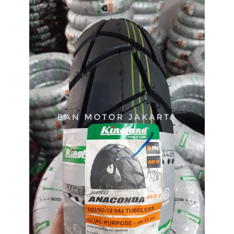 Ban Depan Scoopy Donat Tubeless 100/90-12 Kingland Anaconda ATX Ban Luar Matic Ring 12 Semi Trail Du