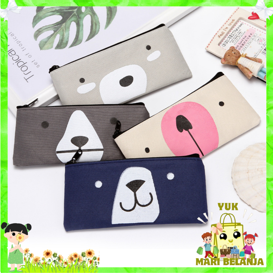 

YUKK MARI BELANJA Tempat Pensil Pulpen Kain Kanvas Karakter Hewan Lucu Kotak Pensil Serbaguna Motif Animal Dompet pouch make up kosmetik wanita