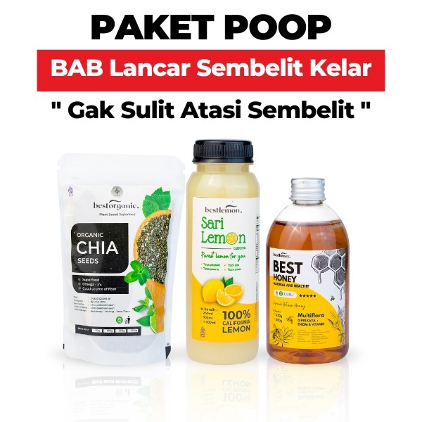 

Best Honey - Paket POOP- Sari Lemon - Madu - Chiaseed - Lancar BAB - 250ML