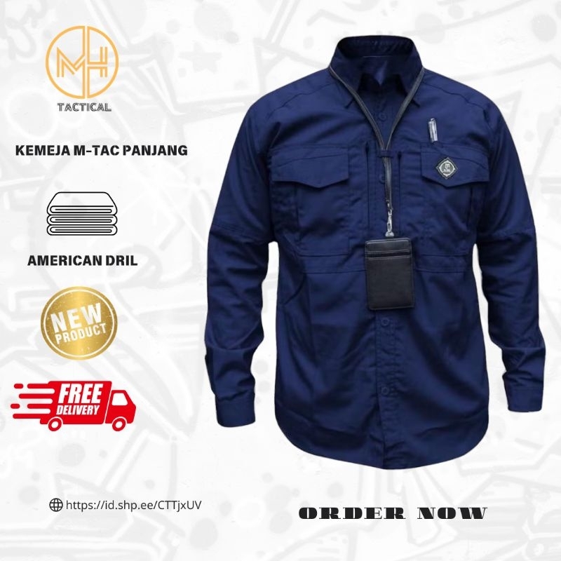 Grosir Kemeja Tactical M-TAC lengan panjang - Baju pdl Lapangan Bahan Drill