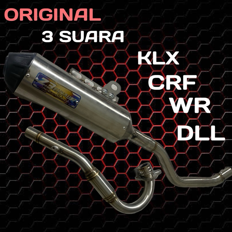 Knalpot racing original 3suara Z3 Exhaust Performance Klx D’traker Crf Wr155 dll