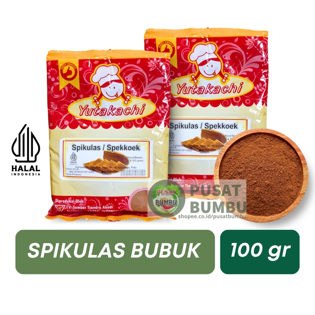 

Bubuk Spikulas 100 Gram Yutakachi / Spekulas/ Spekoek / Spekkoek /Bahan Kue / Pusat Bumbu