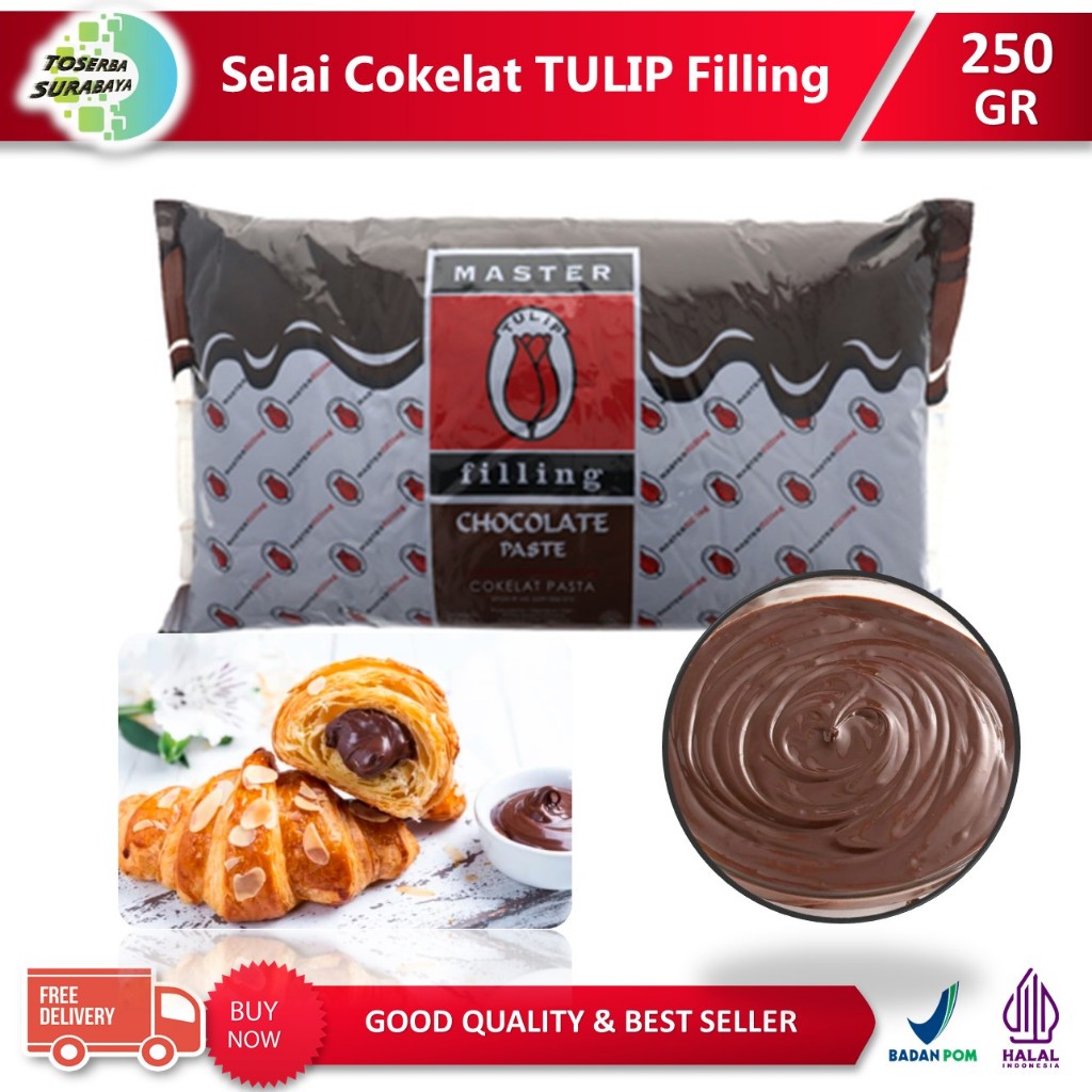 

2Xbtygneal Sakha Snack ) Tulip Coklat Filling / Selai Cokelat Isian 250Gr