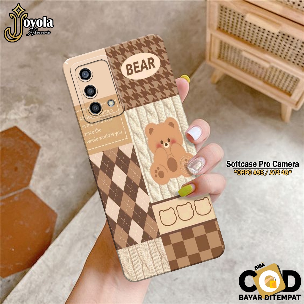 JOYOLA Case OPPO A95/A74 - Fahion Case Kartun - Softcase OPPO A95/A74 - Pro Camera - Casing OPPO A95