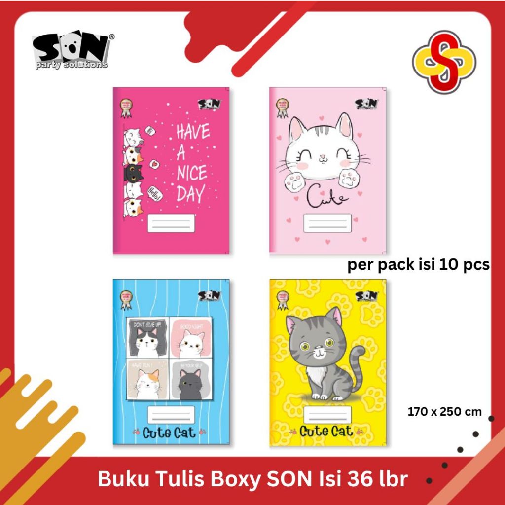 

Buku Tulis Boxy Window Cute SON 36 Lbr Isi 10 pcs