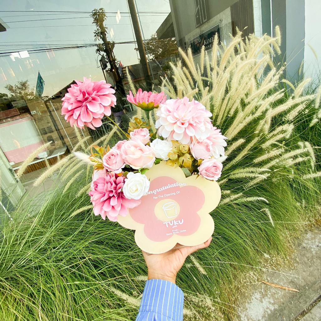 Bunga ucapan opening toko congratulation flower akrilik artificial