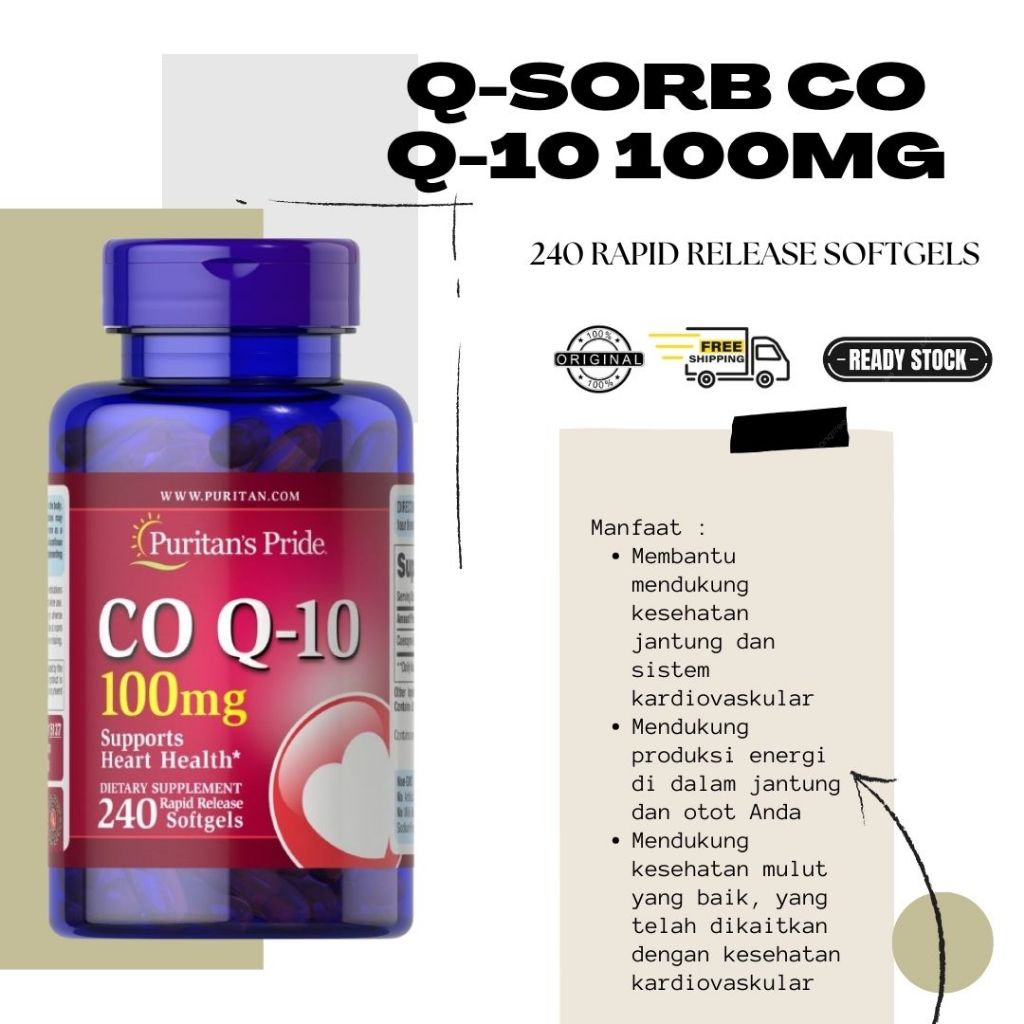 Q-SORB Co Q-10 100mg 240 Kesehatan Jantung