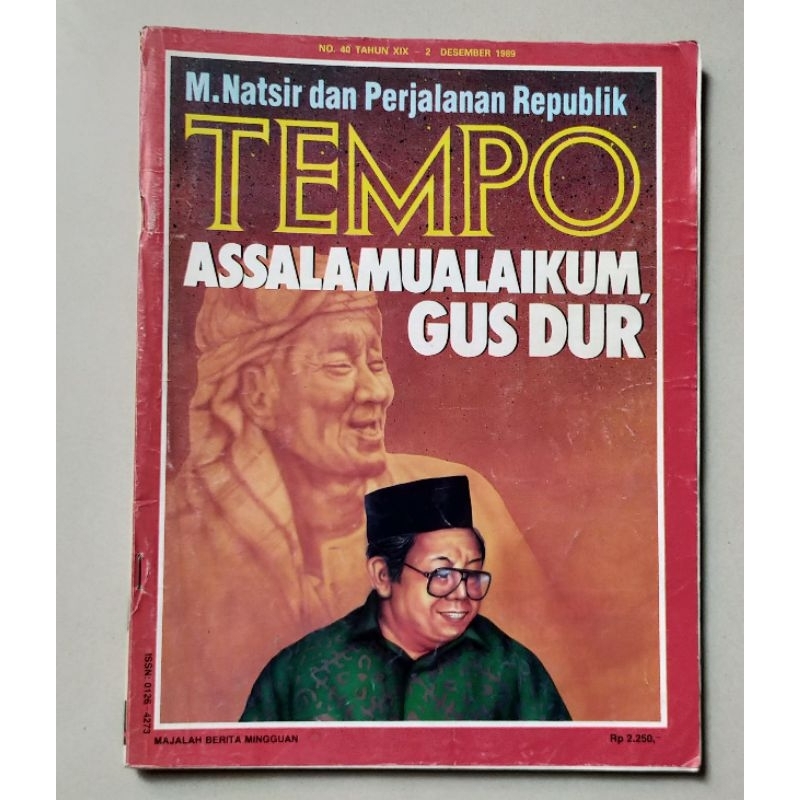 Majalah Tempo lama 2 Desember 1989 : Cover Gus Dur - Muktamar NU ; Memoar Mohammad Natsir dan Perjal