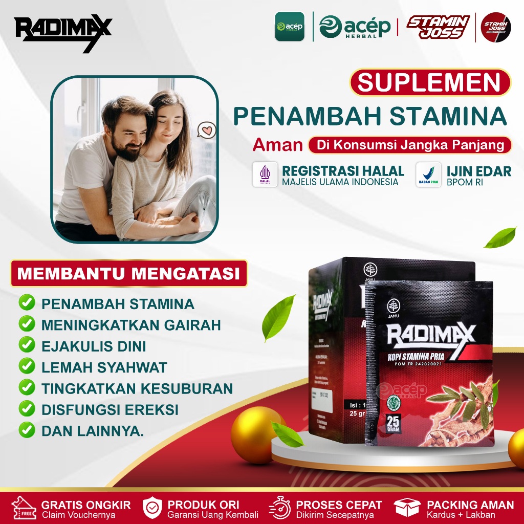 Kopi Radimax Kuat Pria Tahan Lama Original Tingkatkan Stamina Vitalitas Pria Sejati.Bisa Cod 1 box i