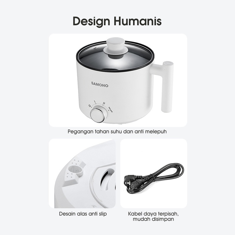 Terbaru Samono Panci Listrik Multifungsi Anti Lengket Panci Listrik Panci Kukus Panci Listrik