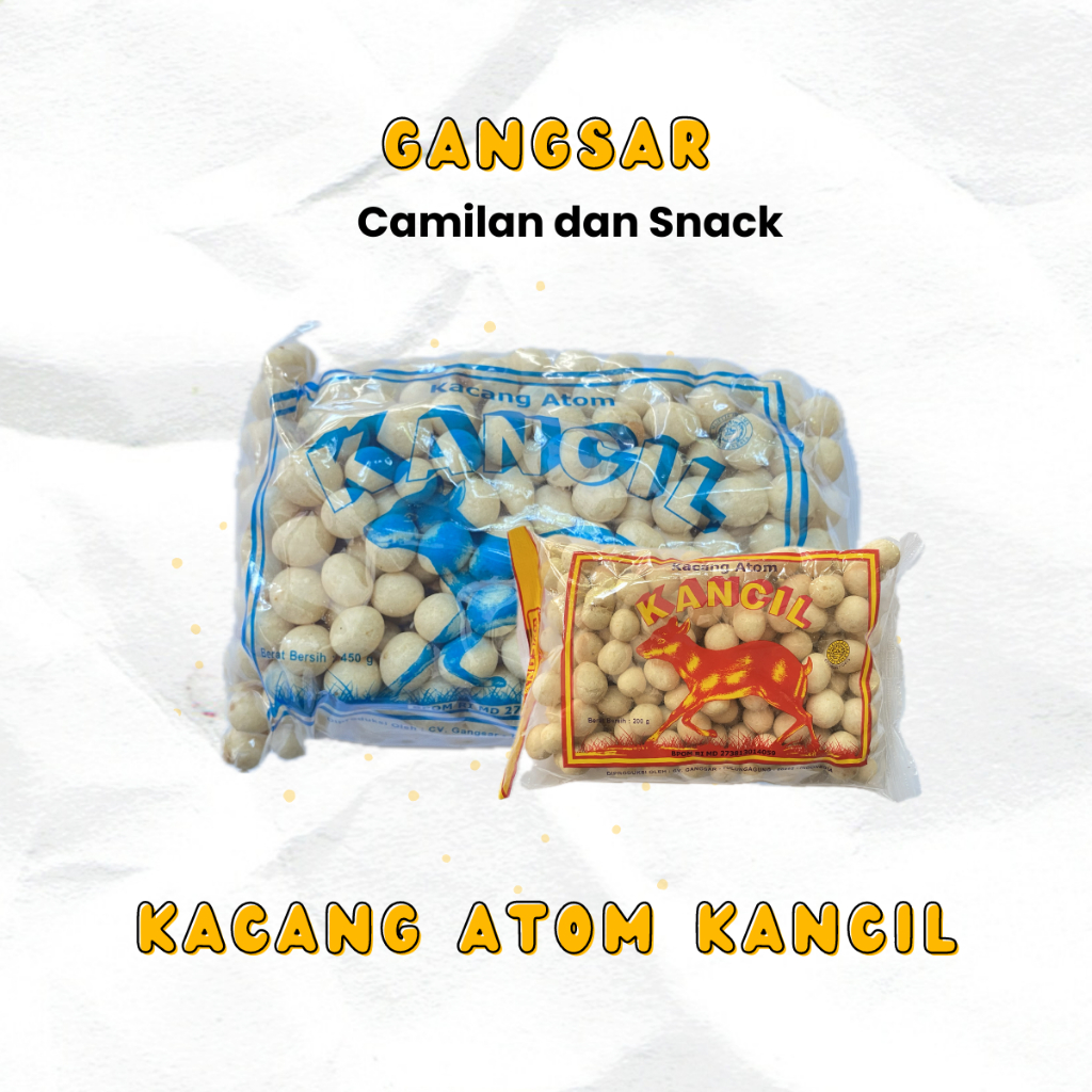 

KACANG ATOM GANGSAR "KANCIL" | UKURAN 450gr DAN 200gr