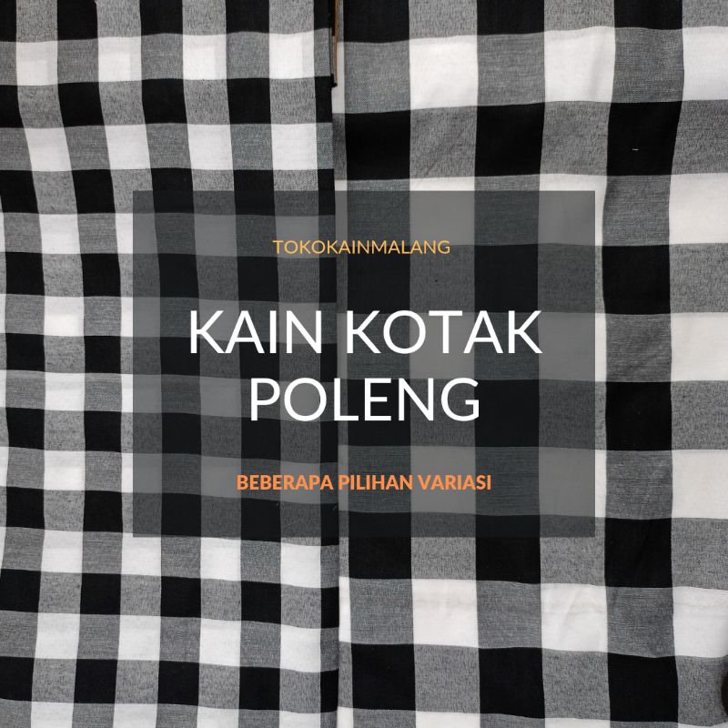 KAIN KOTAK BALI | KAIN POLENG/KAIN KOTAK BALI HITAM PUTIH METERAN (HARGA PER 0.5 METER)