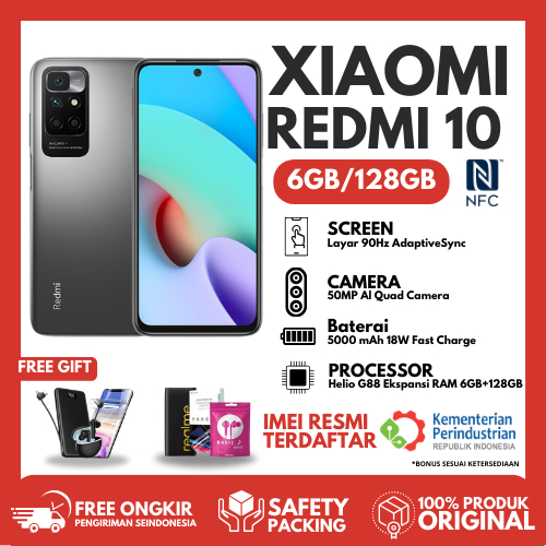 TERBARU XIAOMI REDMI 10 LTE RAM 6/128GB [4GB/6GB+64GB/128GB] GARANSI