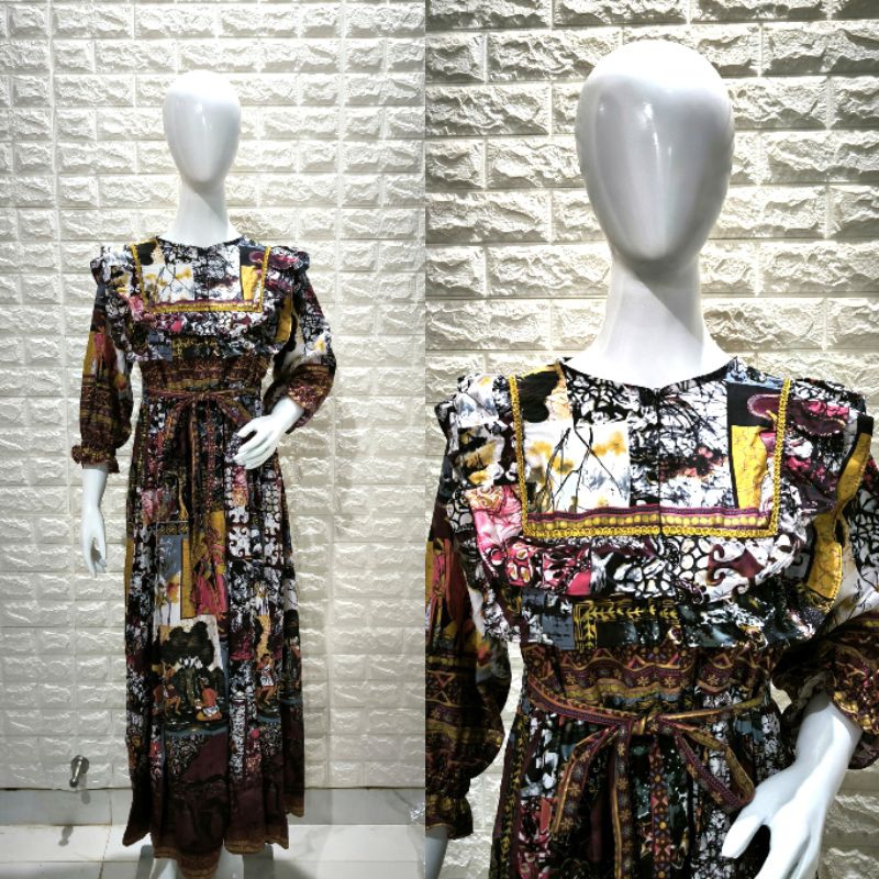 GAMIS MODEL THAILAND/BAJU PANJANG THAILAND CEWE RAYON TWILL/BAJU STYLE THAILAND LIS DADA GOLD/By NF_