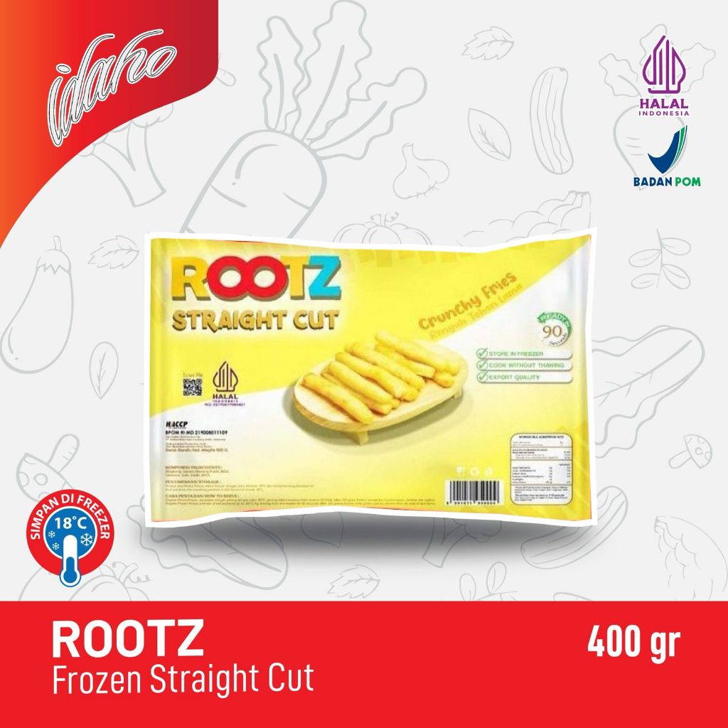 

IDAHO ROOTZ Singkong Goreng Frozen Straight Cut 400 Gram