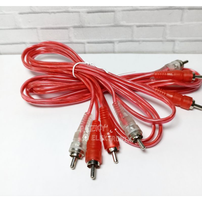 Kabel Jack Converter 2 RCA to 2 RCA Speaker Audio Transparan
