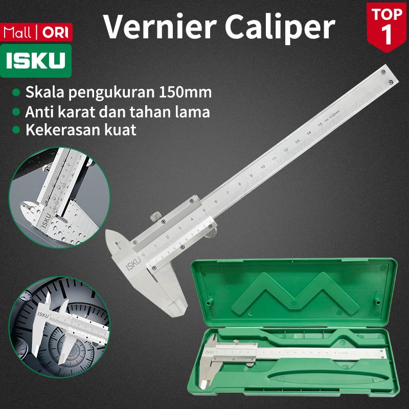 ISKU Jangka Sorong Stainless 15cm Vernier Caliper Micrometer