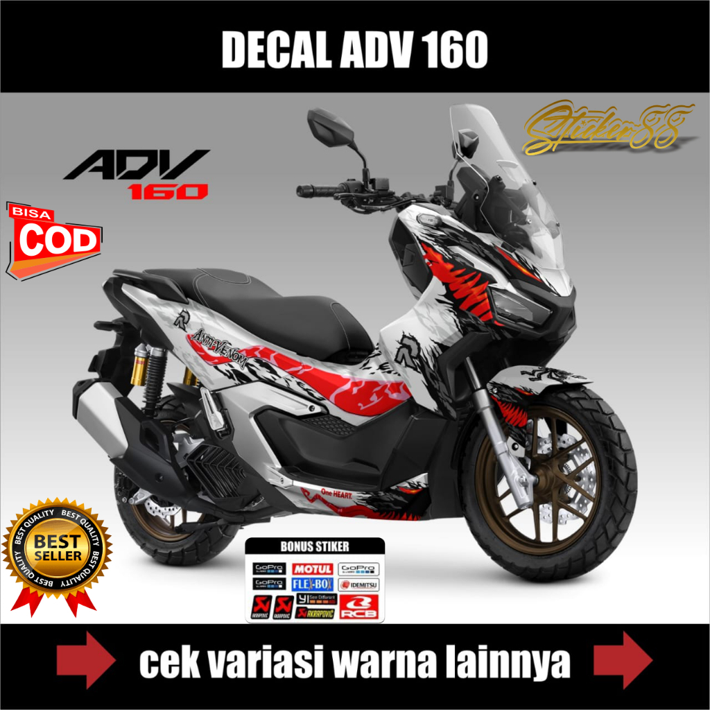 Striping Honda ADV 160 New Livery ANTI VENOM / Stiker Motor Adv 160 Baru / Sticker Liss / List Varia