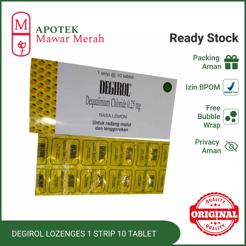 Degirol Lozenges 1 Strip 10 Tablet | Obat Hisap Radang Tenggorokan