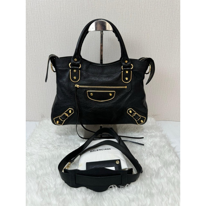 Balenciaga Town Black Chevree Edge GHW
