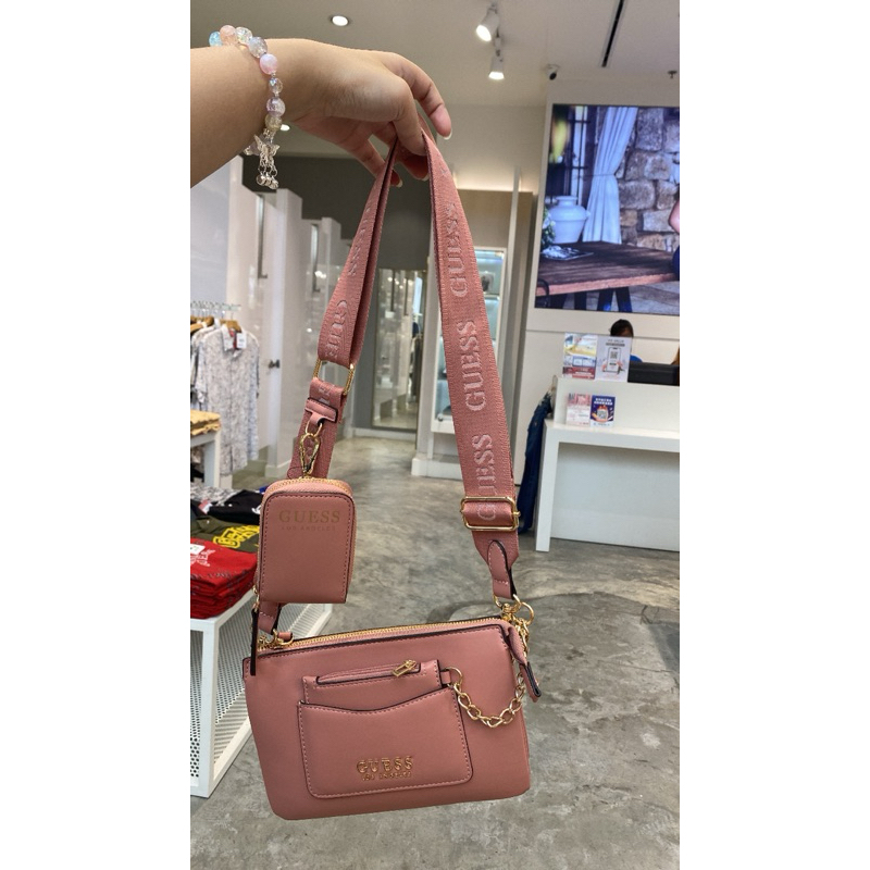 preloved tas guess pink