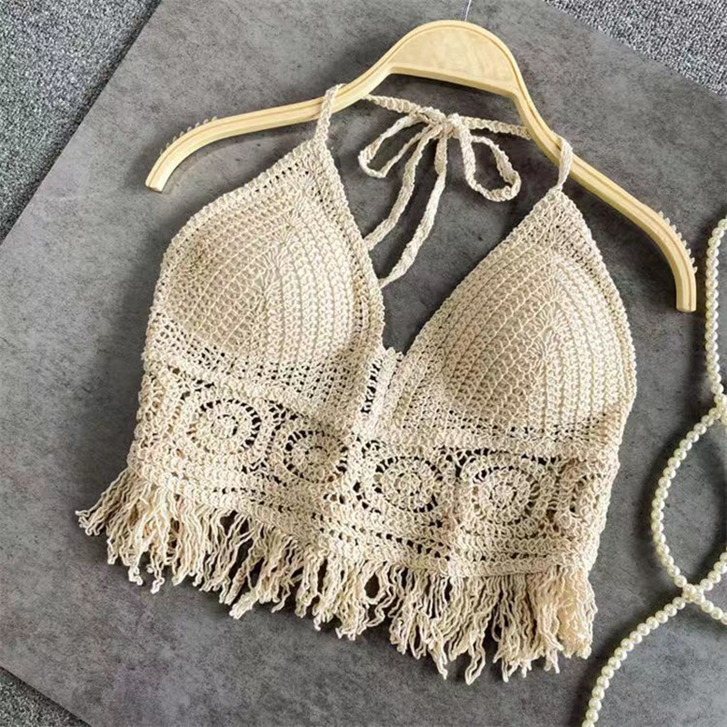 Crochet Vest Rompi Rajutan Vest Rajut Wanita Bohemian Bali Rompi Tengtop Wanita Tanktop Rajut Tank T