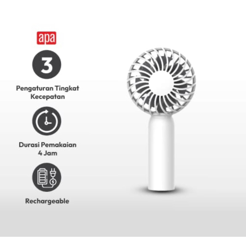 APA 2INC KIPAS ANGIN EMERGENCY PORTABEL PUTIH/ACE HARDWARE RECHARGEABLE EMERGENCY FAN 2INC/APA KIPAS