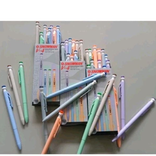 

1 PAK PULPEN SNOWMAN V-4 HITAM 0.6 MM PASTEL COLOUR