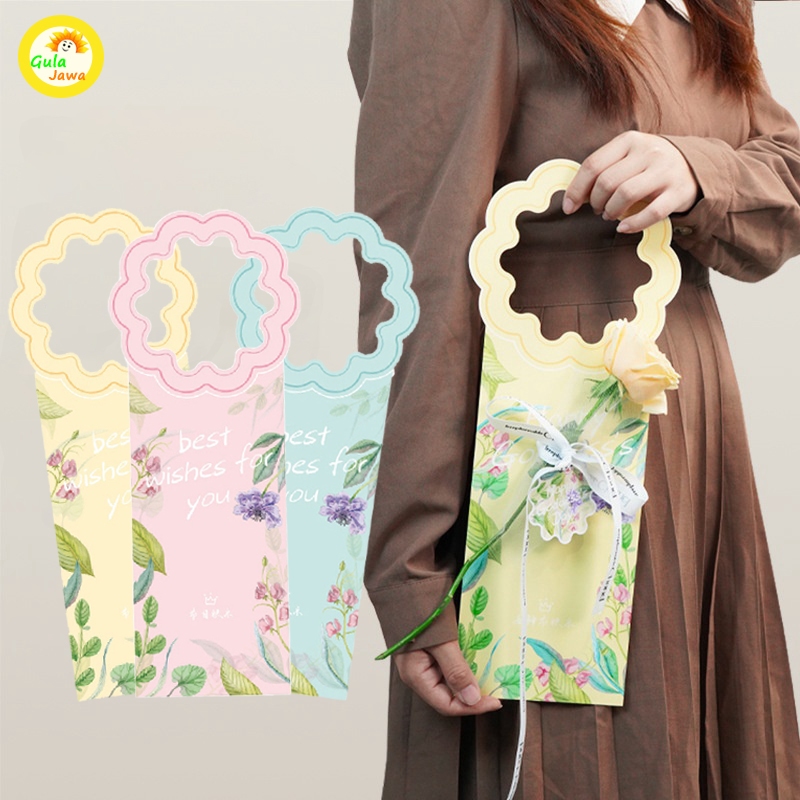 

5 Pcs Bag Flower Wrapping Flower Card Korean Style Bouquet Wrapper Stik Kartu Ucapan Buket