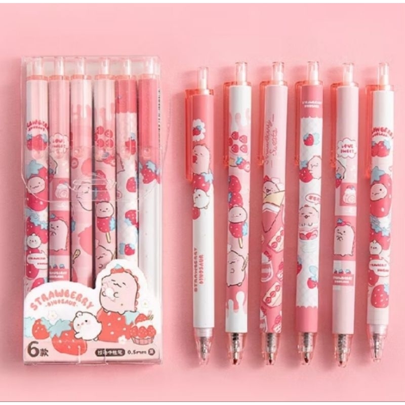 

Pulpen Gel Pena motif/ 1 pcs pena lucu 0.5 mm pulpen aesthetic Pulpen mekanik (