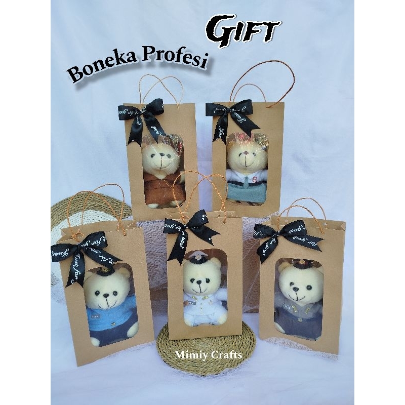 Mimiy Crafts GIFT BONEKA WISUDA / BONEKA PROFESI POLISI DOKTER TNI GURU SD SMP SMA  /HADIAH  ULANG T