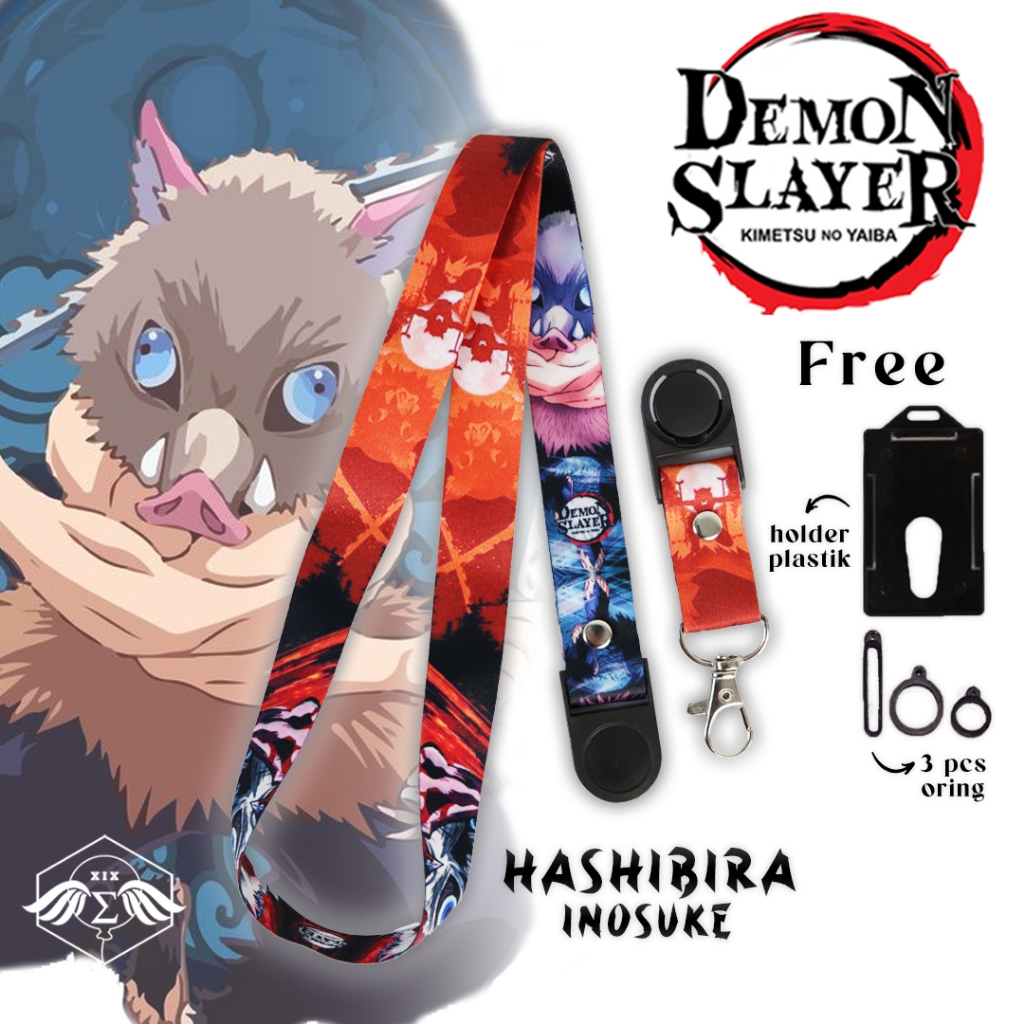 

Lanyard Sigmat13 Tali Lanyard Idcard Demon Slayer Hashibira Inosuke Strap Phone Anime 2 Sisi