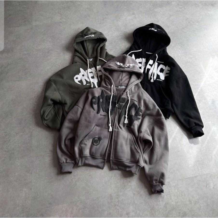 HEE STAR OF EVERYDAY ZIPPER HOODIE OVERSIZE UNISEKS FLEECE KECE KEKINIAN