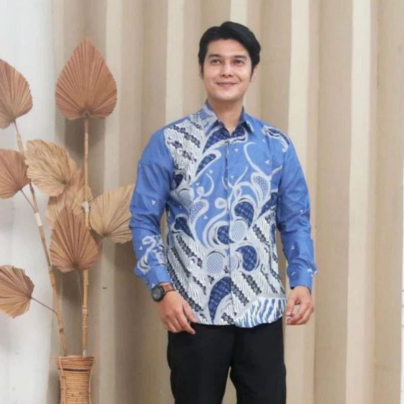 Kemeja Batik Pria Lengan Panjang Motif Bahan Adem Ayem Murah Berkualitas