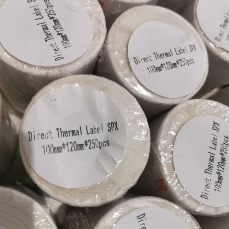 

Kertas thermal label stiker resi pengiriman 100x120 atau 100x150 @250 pcs