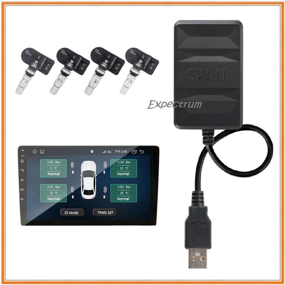 TPMS utk Headunit Android dgn 4 Sensor Sistem Alarm USB Android