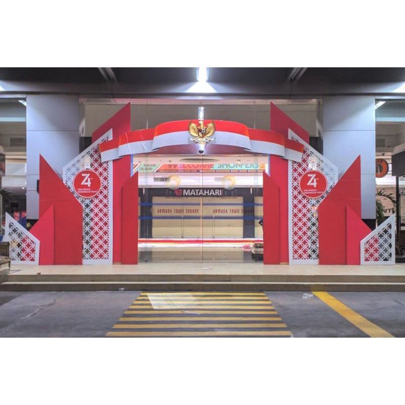 Backdrop gapura 17 Agustus Styrofaoam